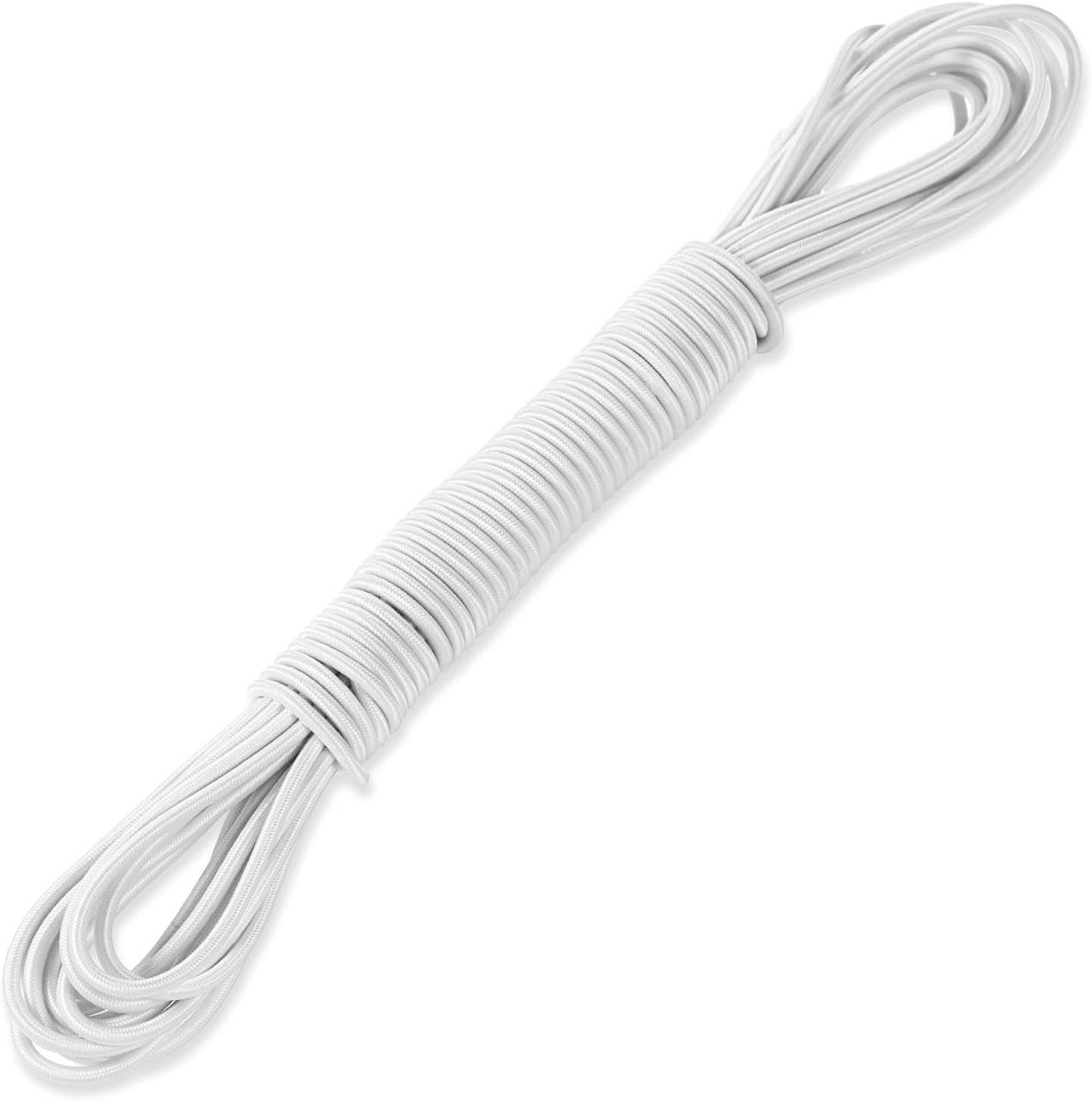 Duurzaam elastisch koord van 3mm, 10m lang - Wit nylon rubber touw voor diverse toepassingen