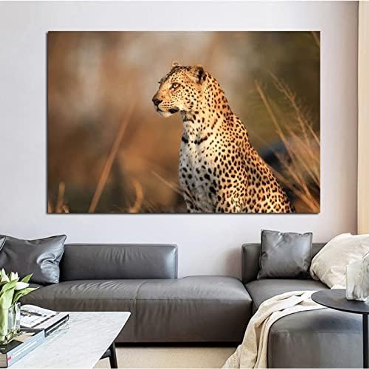 5D Diamant Schilderij op Nummer Kits, Cheetah Groot Grootte Kruissteek Volledige Boor Kristal Strass Borduurwerk Foto's Kunst Ambacht voor Thuis Muur Decor Gift Mozaïek Afbeeldingen 70x140cm
