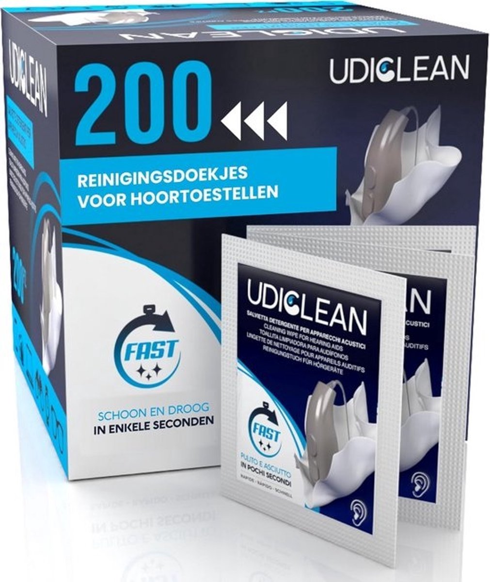 200 Oplaadbare Reinigingsdoekjes voor Hoortoestellen - Zakformaat - Verwijdert Vet en Vuil