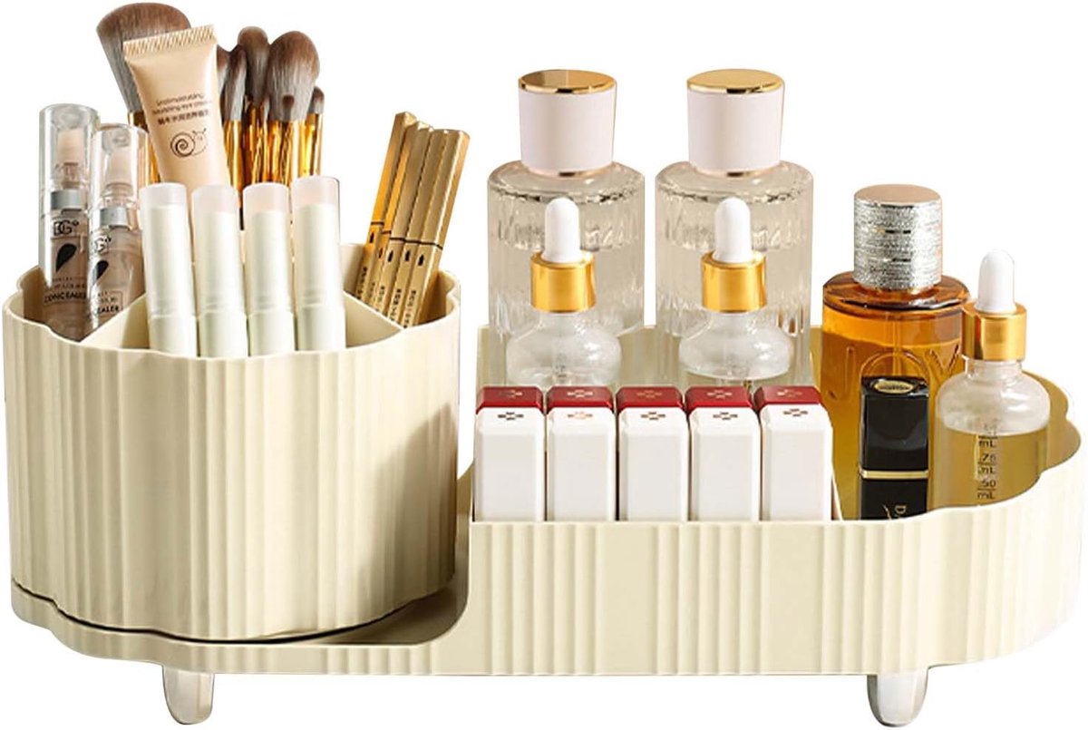 make-upborstel, opbergbuis, grote capaciteit, 360° draaibaar voor lippenstift, oogschaduw, parfum, huidverzorgingsproducten