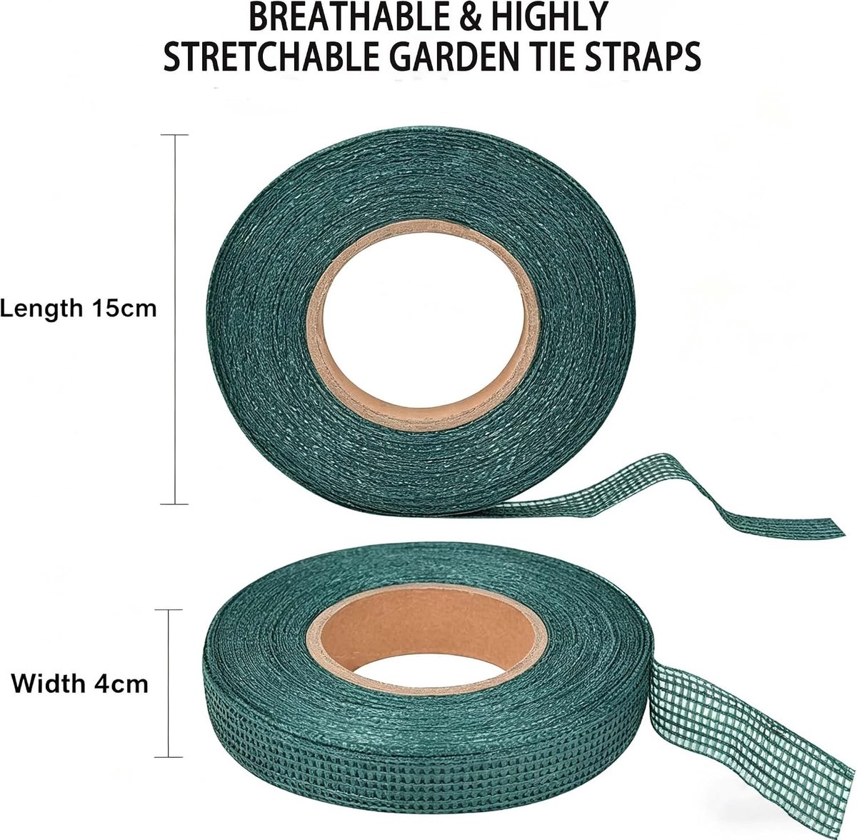 2 stuks boomband 30 mm x 50 m (groen), plantenbinders van pvc, weerbestendige boombinders voor boombevestiging, plantenband voor tuin, struiken en klimhulp