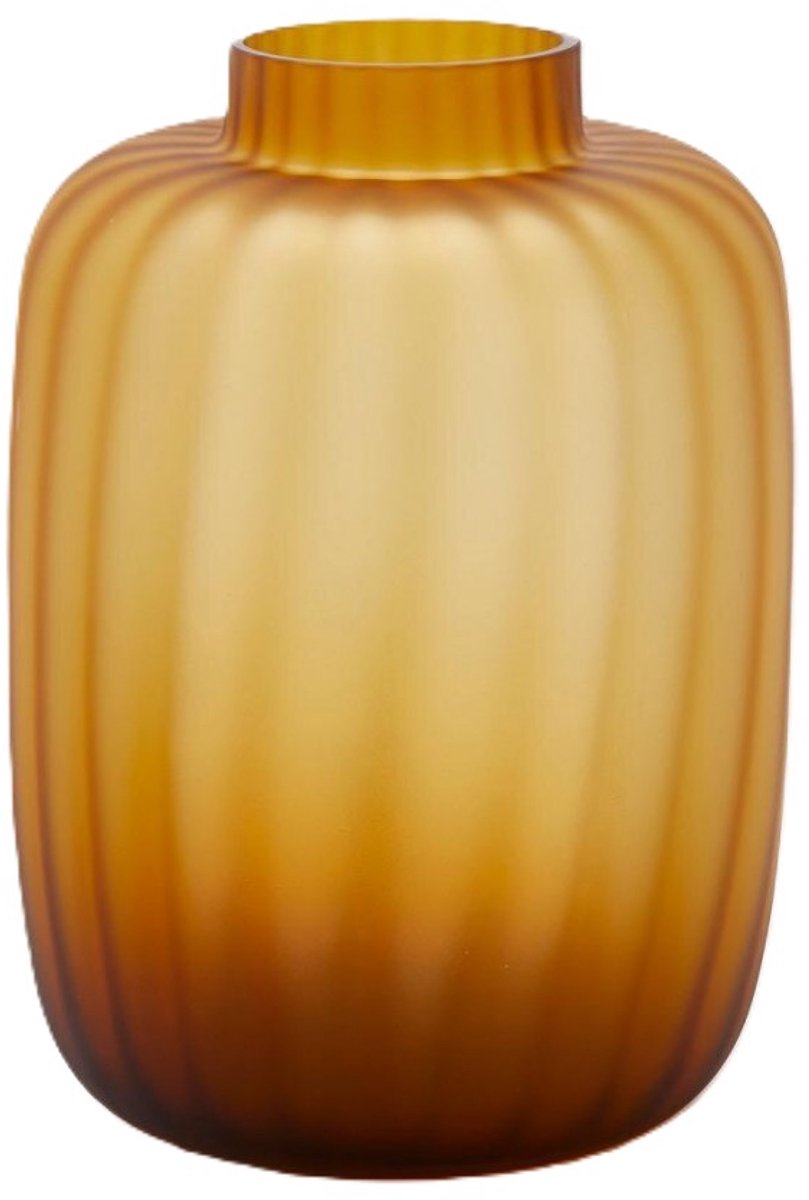 EDG - Vaas- Glas - geel - D24,5 x H35 cm - Opening 9,4 cm