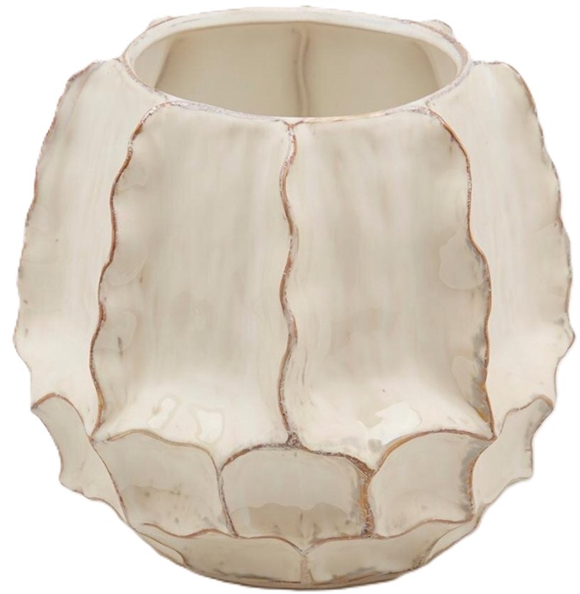 EDG - Bloempot- Keramiek - wit - D25 x H23,5 cm