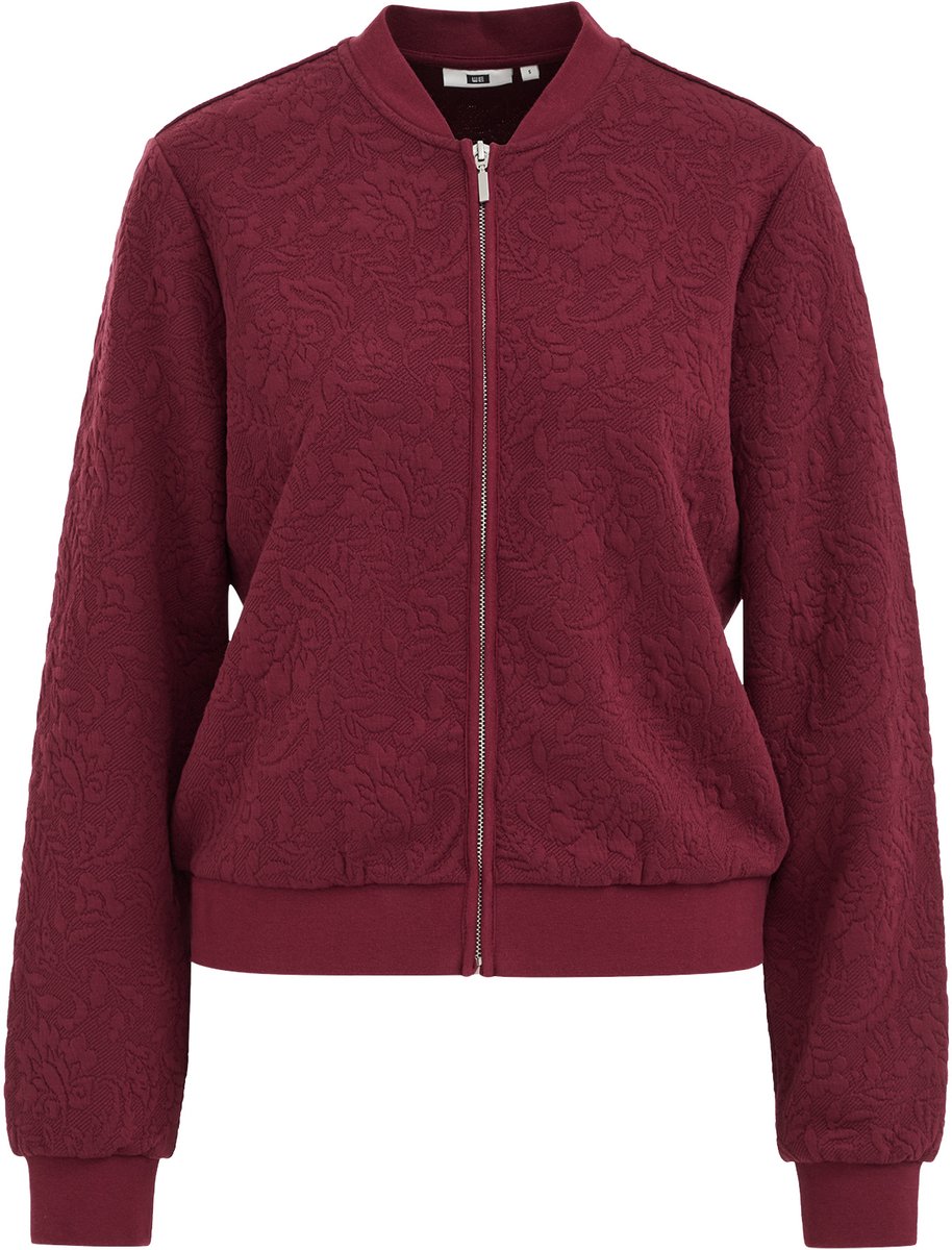 WE Fashion Dames bomberjack van sweatstof met structuur
