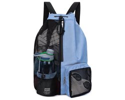 Neteye strand schoudertas - met natte zakken en snoer - waterdichte zwemtas - mannen en vrouwen fitness rugzak - Blauw - capaciteit 20-35L