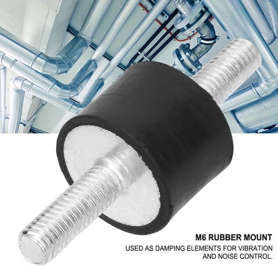 4 Stuks M6 Antivibratie Isolatoren, Rubberen Steunen voor Auto's, Bootspools en Waterpompen, Geschikt voor Diesel- en Benzinemotoren — afbeelding 4
