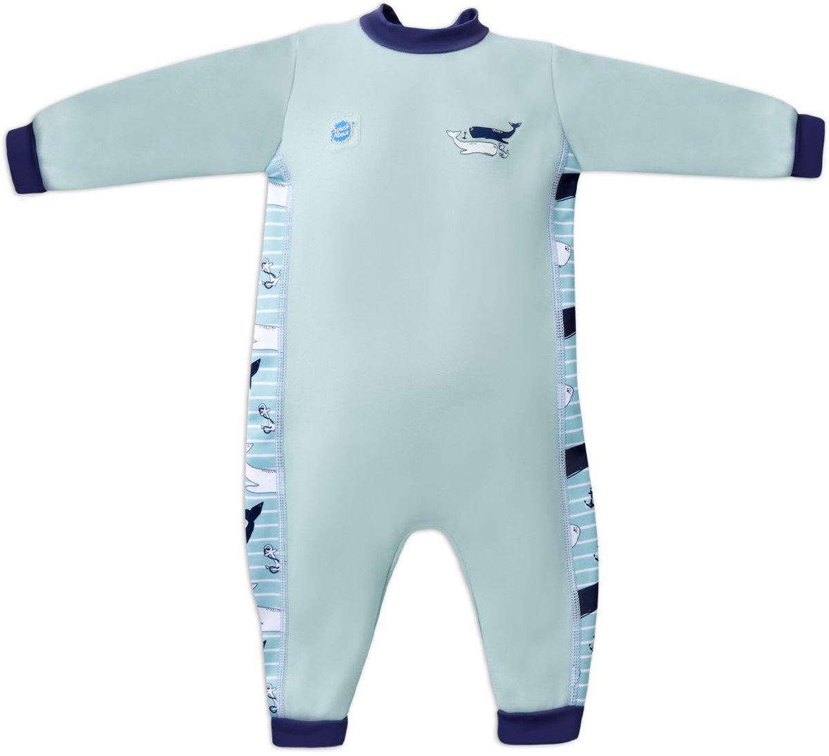 Splash About Warm in One Thermisch Baby Wetsuit – Fleece Gevoerd Zwempak, Vintage Moby 12-24 maanden