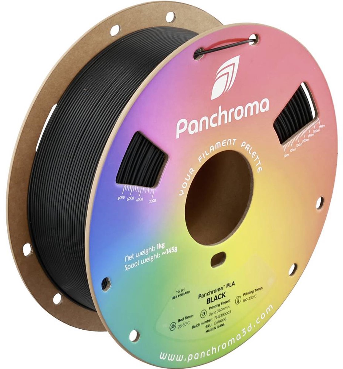 Polymaker CA19006 Panchroma Filament PLA kunststof Highspeed filament 1.75 mm 1000 g Black, Zwart 1 stuk(s)