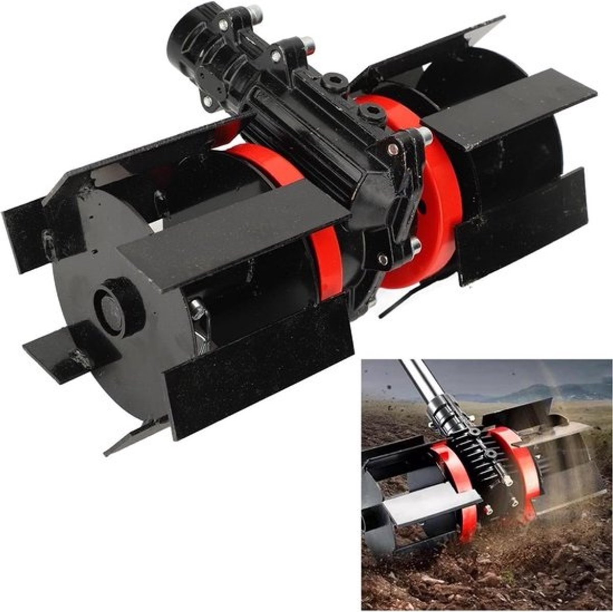 Diep Ploegwiel Frezen - Elektrische Tuinrototillerwielen - 10cm Wiedwiel - Universeel - Gras Maaien - Grond losmaken - Tuinen - 28 mm