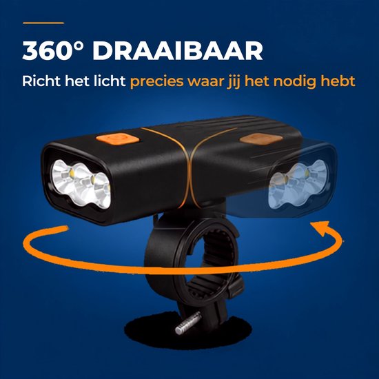 AXIMO Fietsverlichting Set 500 lumen - Fietslamp USB Oplaadbaar LED - Aluminium Voorlicht en Achterlicht - Roteerbaar voorlicht - Waterbestendig (IP65) Fietslicht - MTB & Racefiets — afbeelding 4