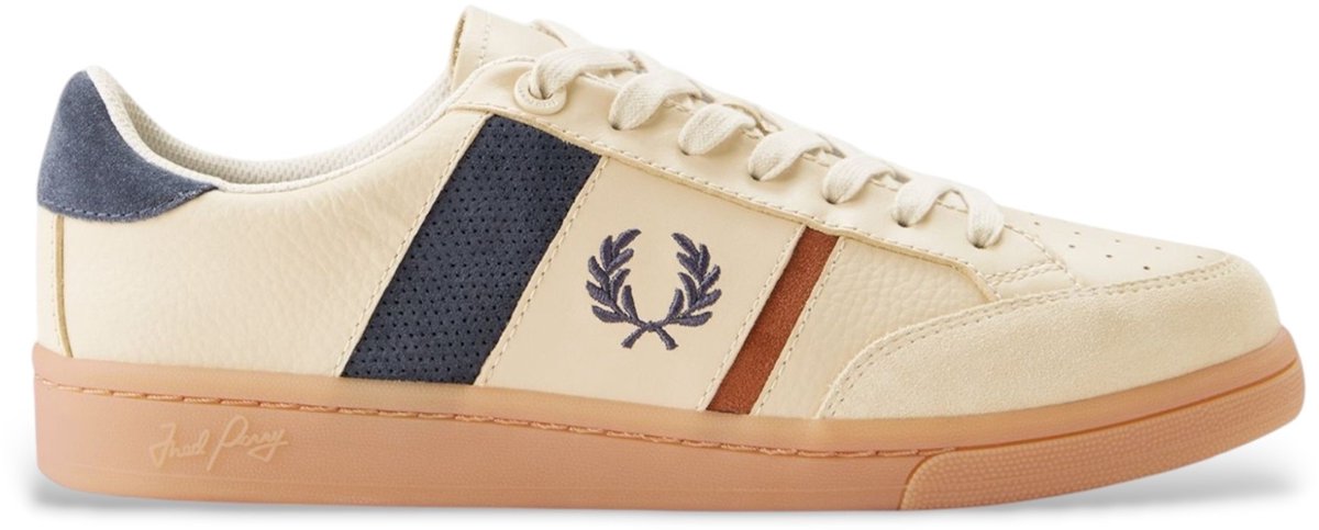 Fred Perry Suède en leren sneakers B725 Beige