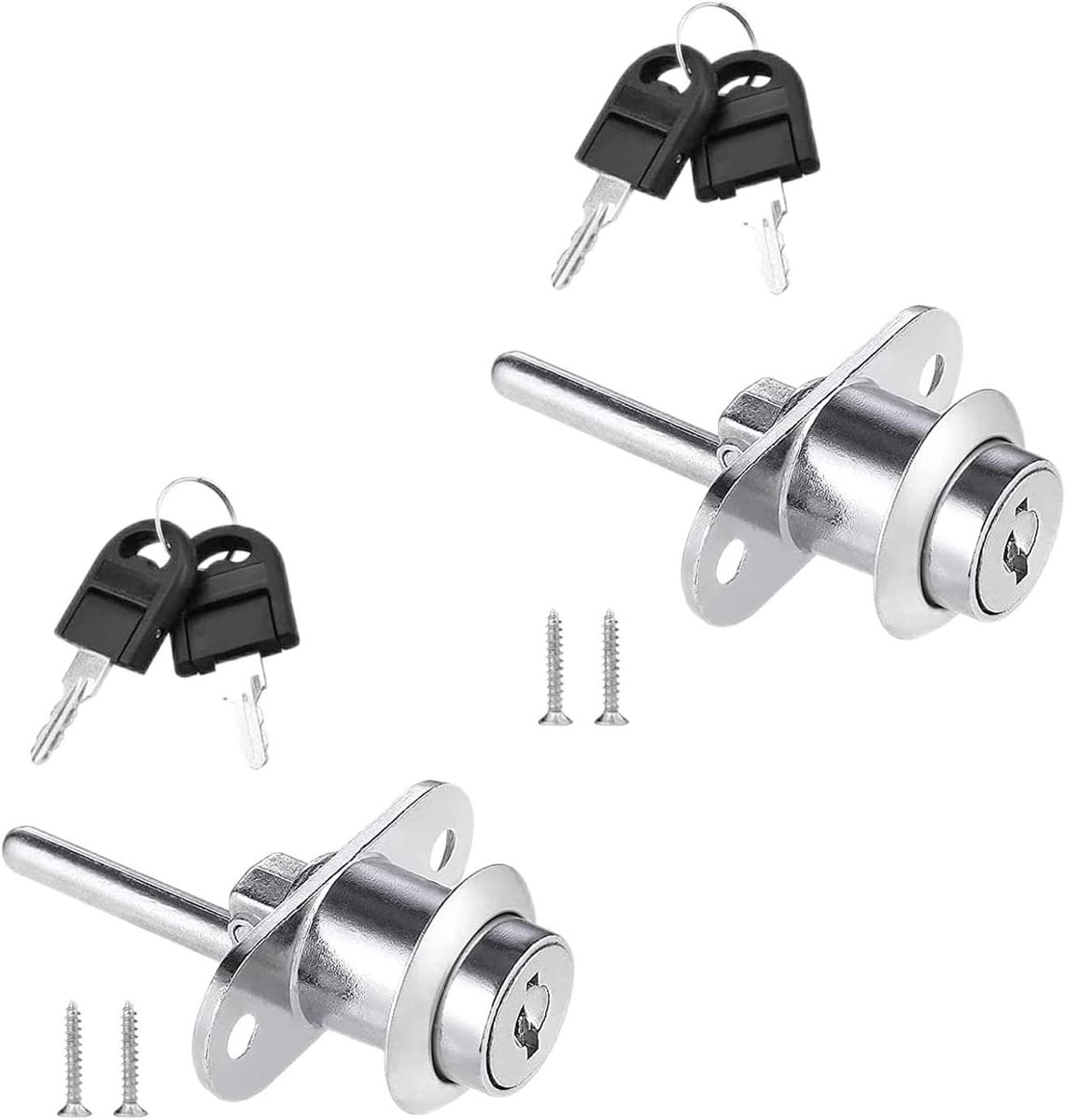 Zinc Legering Ladeslot met Sleutel voor Meubels, Kasten en Dressoirs - 2 Stuks Vergrendeling voor Veiligheid en Privacy