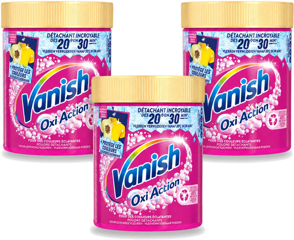3 x Vanish – Wasbooster Poeder – Oxi Action Gekleurde Was – 470 g - Voordeelverpakking - 3 stuks