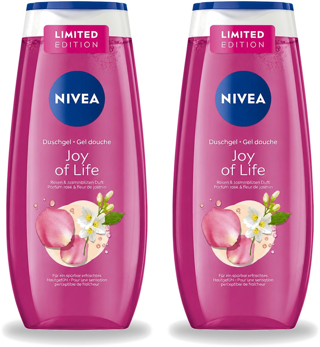 2 x Nivea - Douchegel - Joy of Life - Verfrissend Effect - 250 ml - Voordeelverpakking - 2 stuks