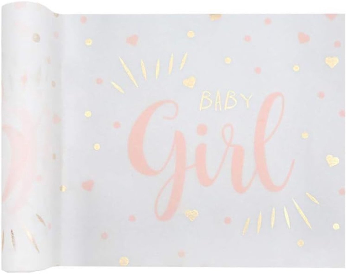 Tafelloper voor baby's, 28 cm x 5 m, roze