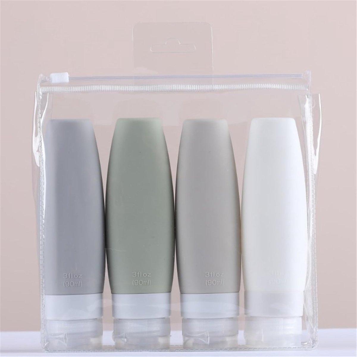4 stuks siliconen reiscontainer, lekvrij, reizen, navulbaar, knijpbare set voor shampoo, cosmetica, lotion, conditioner, oliecrème #8