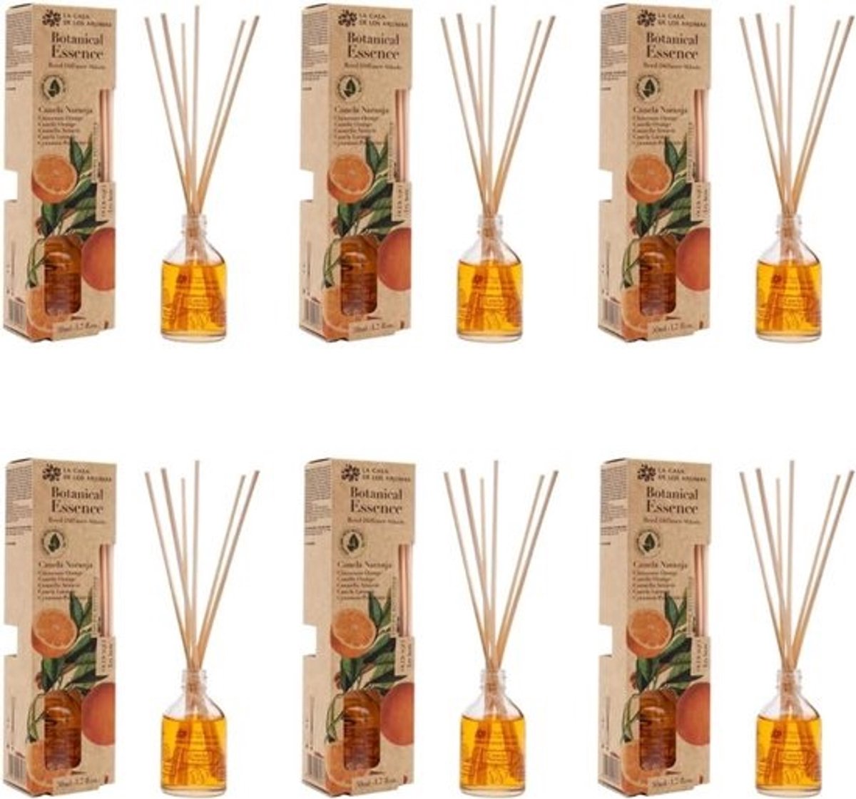 Botanische Luchtverfrisser met Stokjes voor Thuis - Kaneel & Oranje Geur
