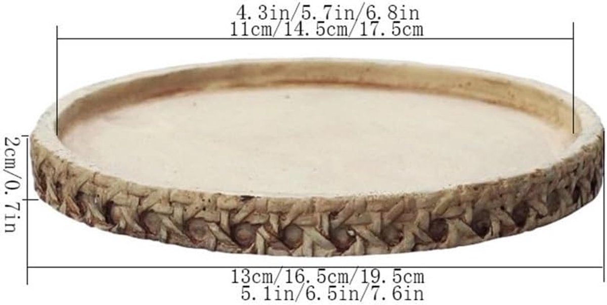 Schotels Ronde imitatie rotan plantenbak, for thuis, tuin, patio, bloempot, schotel(Groot)