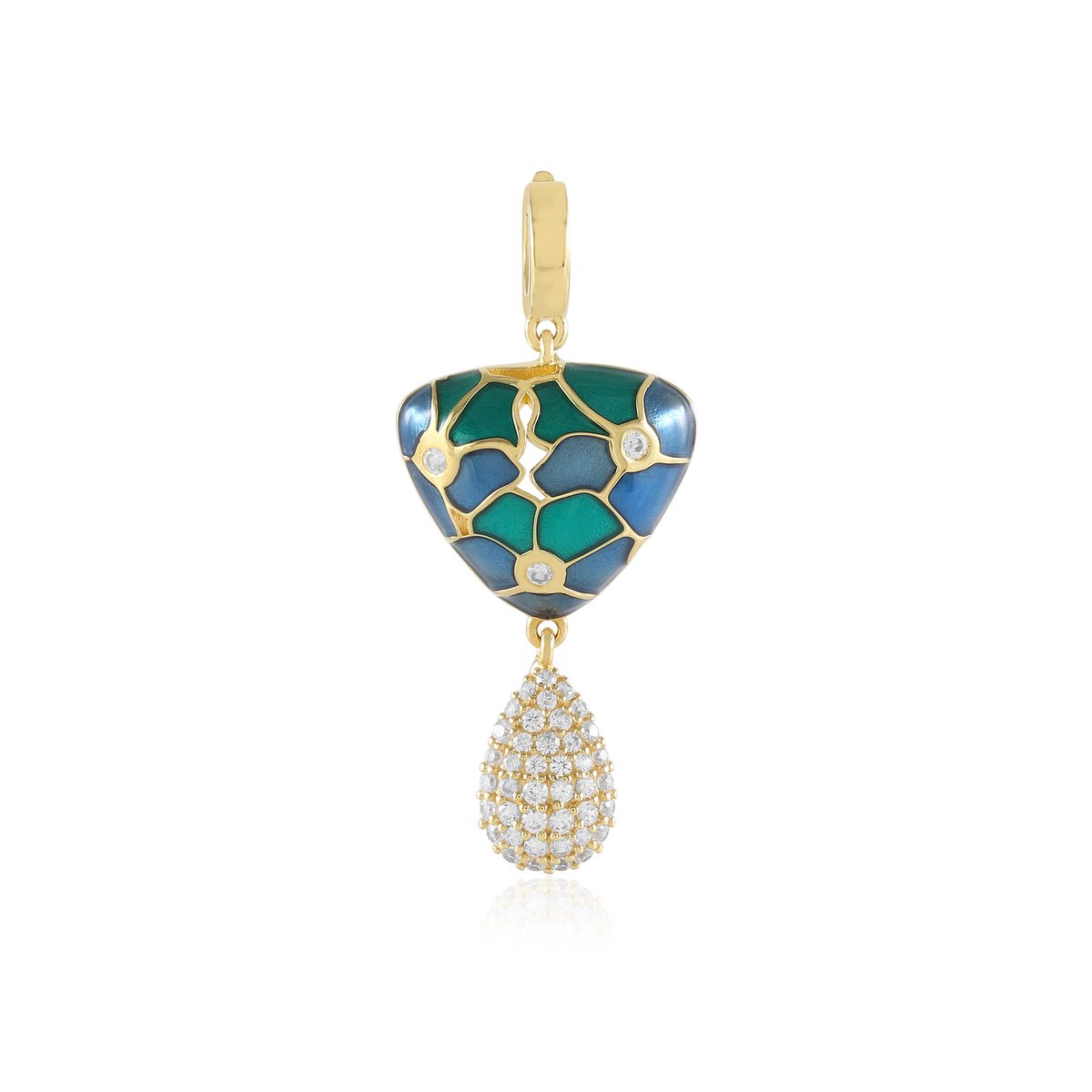 Cavill - Zilveren hanger met 44 Cambodjaanse zirkonia 0,38 ct - 925 sterling zilver verguld - Elegante ronden geslepen zirkonia sieraden
