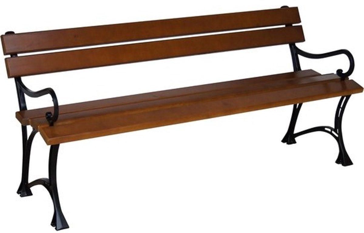 Tuinbank 160 cm met armleuningen - massief hout - weerbestendig - inclusief montage