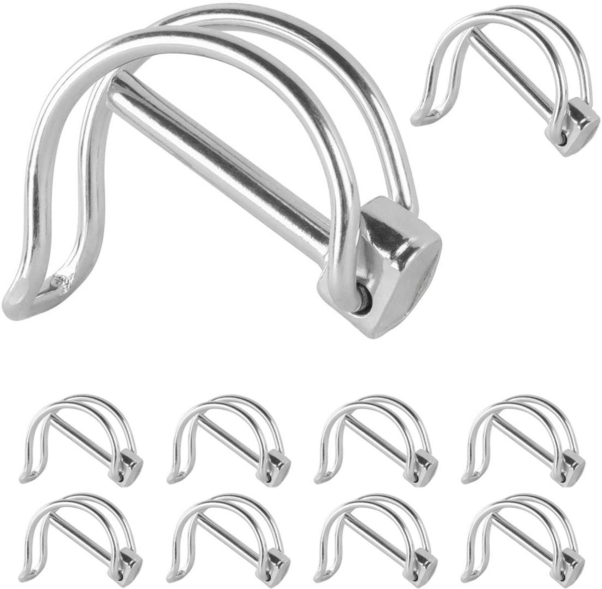 Set van 10 buisklapsplinten | 6,0 x 32 mm | wit verzinkt | dikke laag gepassiveerd | zekeringselement | machinebouw | voertuigbouw | lagerbeveiliging | voorkomen het verschuiven van de assen