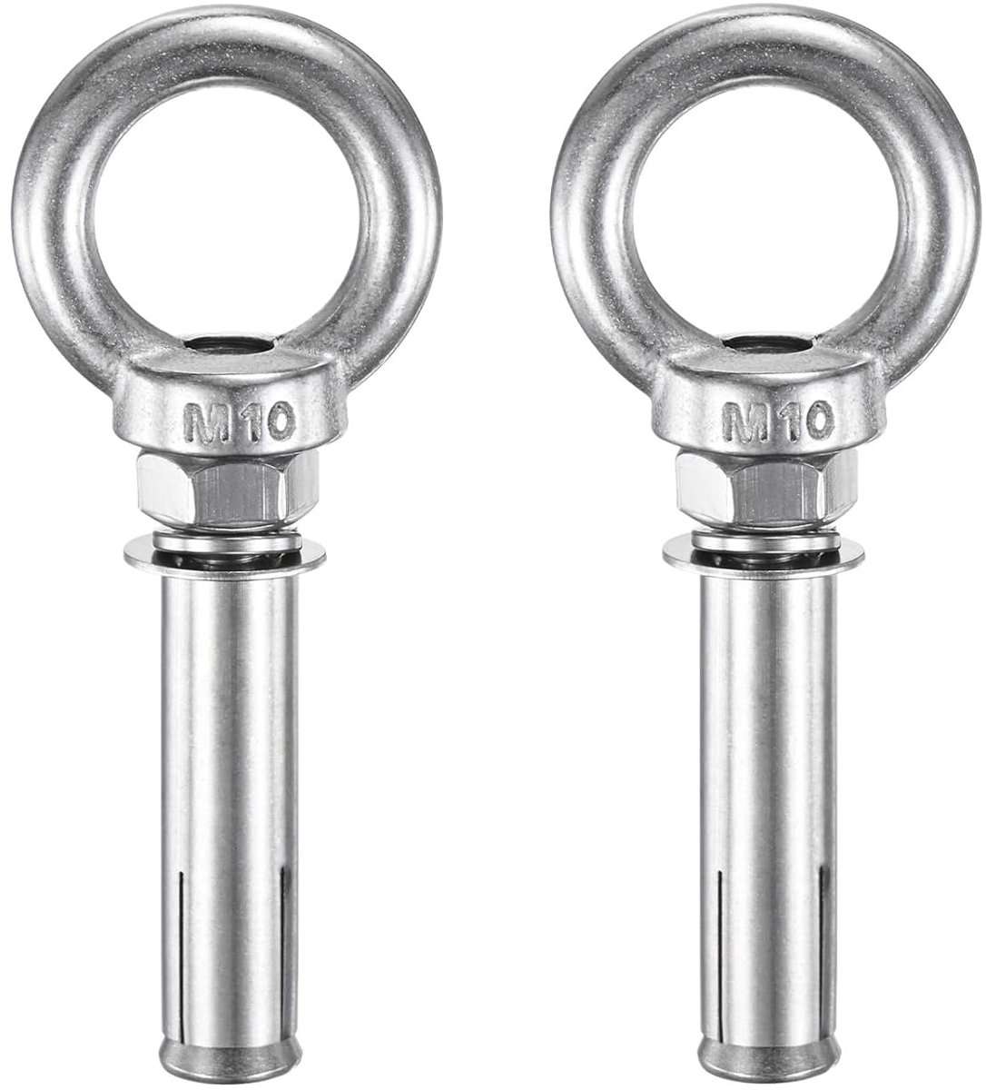 Oogbouten voor beton, M10 x 70 mm, 304 roestvrij staal, anker voor muur, baksteen, beton, expansieschroeven, bevestiging voor zeil
