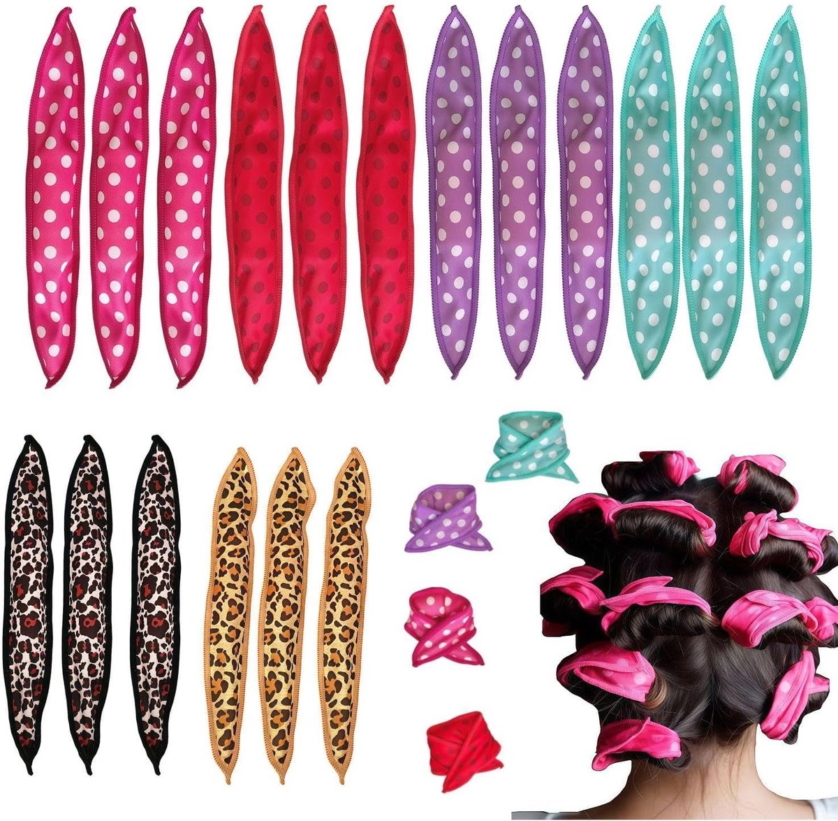 Krulspelden, Veelkleurig Polka Dot Patroon, Volume Voor De Slaapkapper, Geschikt Voor De Huiskapper.