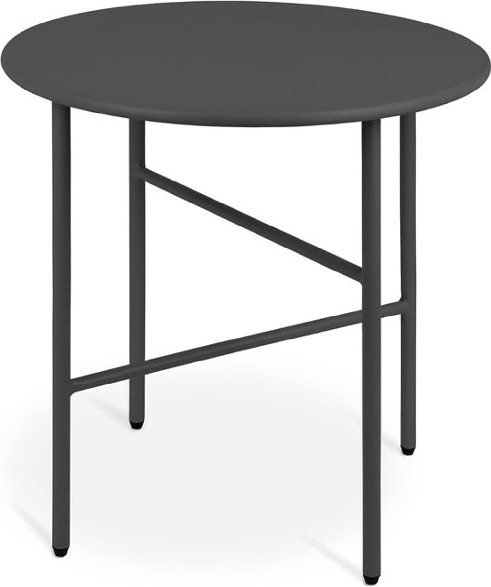 Ronde bijzettafel - Tuintafel balkontafel - Buiten en binnen - Kras en roestbestendig - Ø 44 cm - Zwart