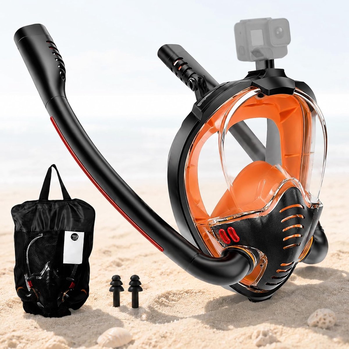 Duikmasker voor volwassenen met dubbele snorkel