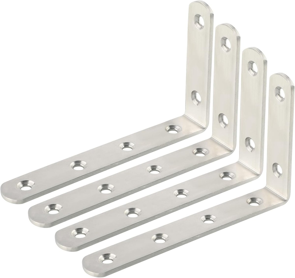 Drijvende Plank Steunen, 4 Stuks Metalen Plankbeugels, Roestvrijstalen Beugels 125mm x 75mm voor Wandplanken en Decoratie