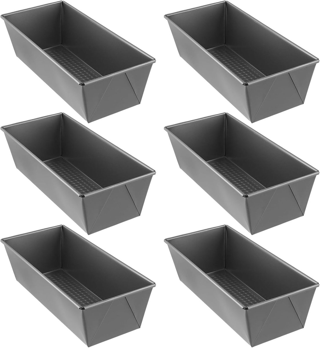 6-Pack 10 Inch Brood Bakvormen - Antiaanbak Bakpannen van Koolstofstaal voor Brood en Taart, 25 x 12 x 8 cm