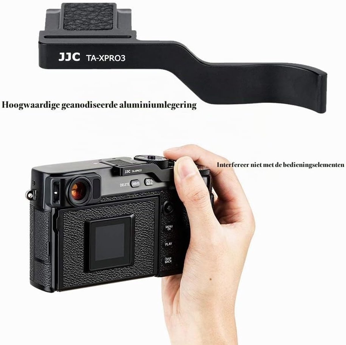 Metaal Hot Shoe Duim Grip voor Fujifilm X-Pro3, X-Pro2 en X-Pro1 Camera - Verbeterde Balans en Grip voor Fotografie en Videografie
