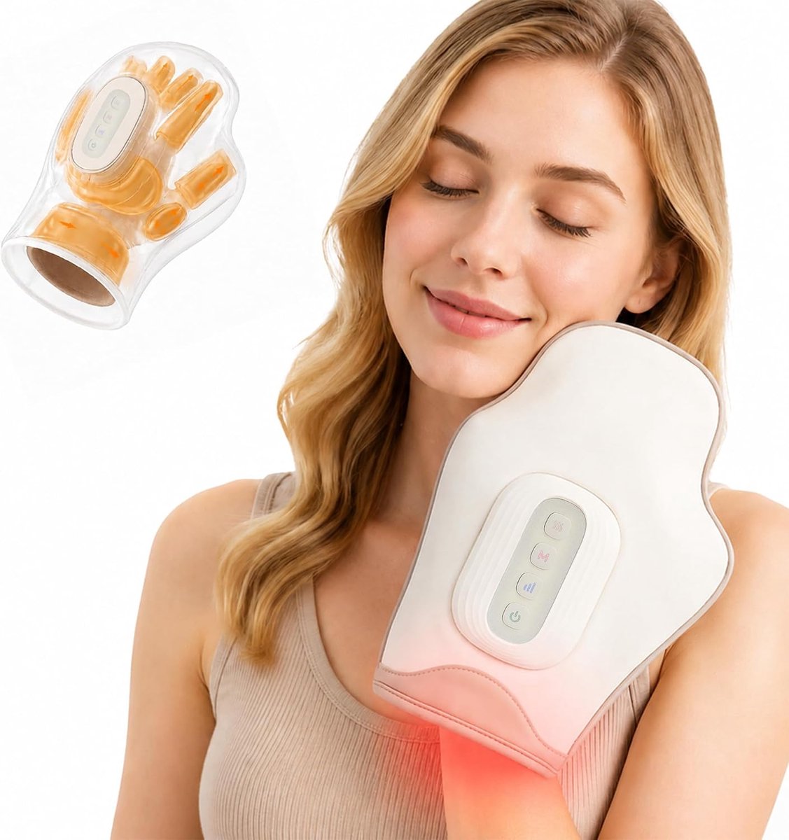 Handmassage apparaat met warmte - 14 luchtkussens - draadloos - ontspannen vermoeide handen - ShopVlot
