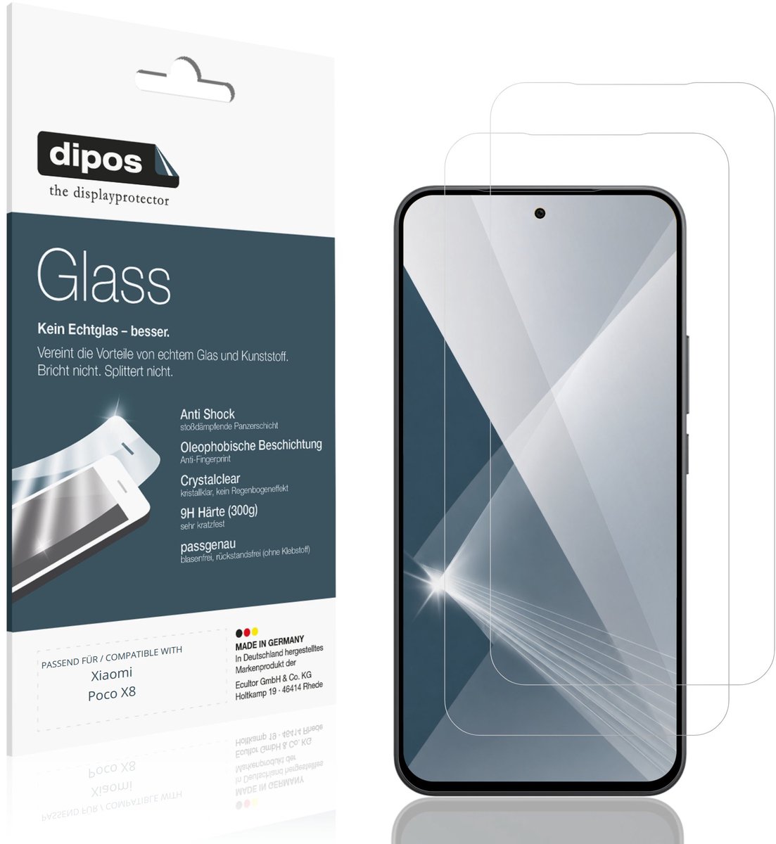 dipos – 2x Pantserfolie geschikt voor Xiaomi Poco X8 | 9H Screenprotector