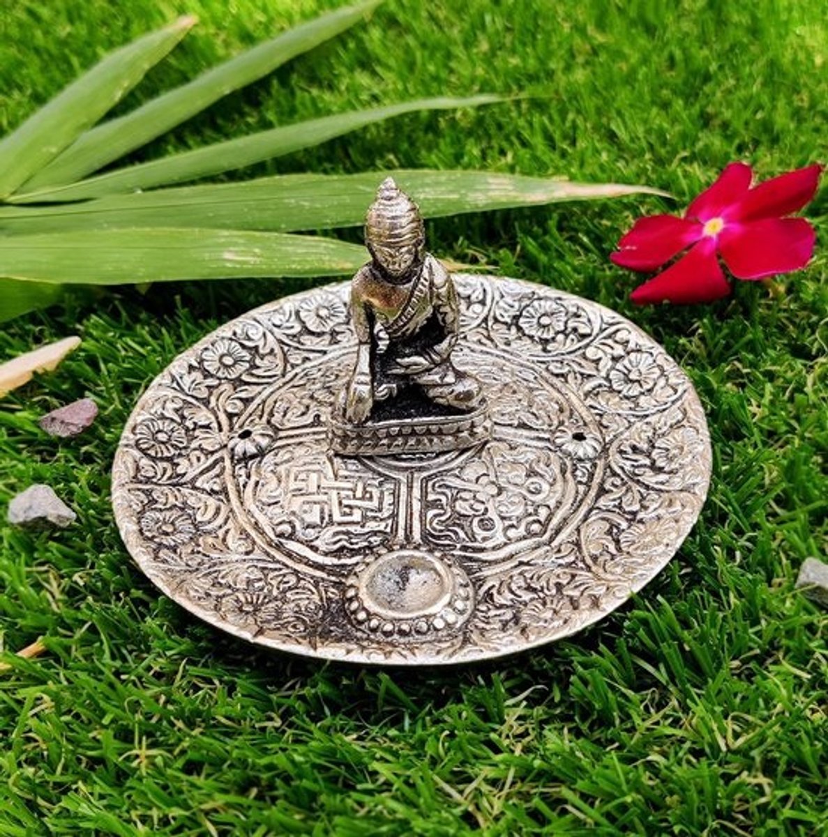 Decoratieve Boeddha Wierookbrander met Plaat voor Thuis en Woonkamer - Zen en Meditatie