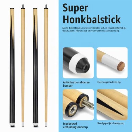 Houten Biljartkeu Sticks Set van 2 voor Kinderen — afbeelding 4