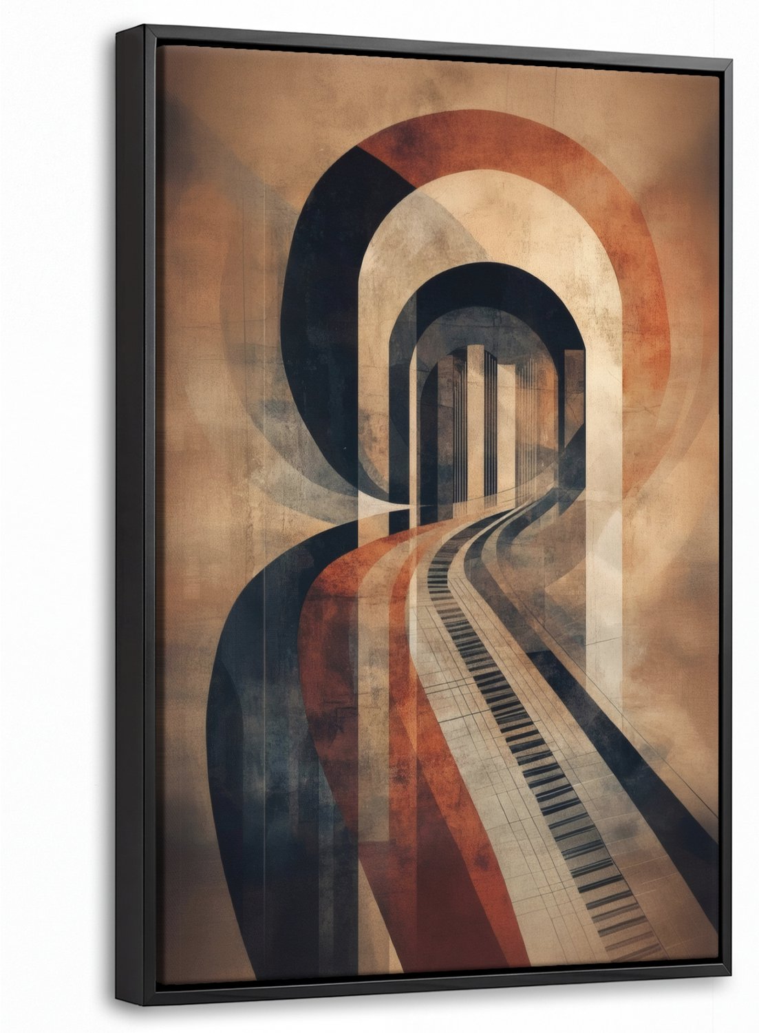 Canvas Schilderij met Baklijst 20x30cm - Piano - Toetsen - Abstract - Muurdecoratie woonkamer - Slaapkamer decoratie - Kamer accessoires - Schilderijen op canvas met lijst