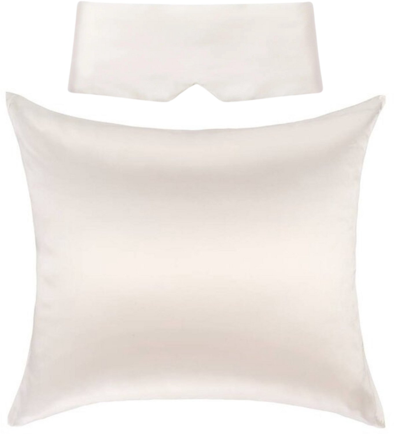 Silk Heaven 100% Zijden kussensloop Ivoor hotelsluiting 19 Momme & Perfect Sleep slaapmasker 22 Mommer - Kussensloop | 45x65cm | 100% moerbei zijde - Silk Heaven - 45x65cm