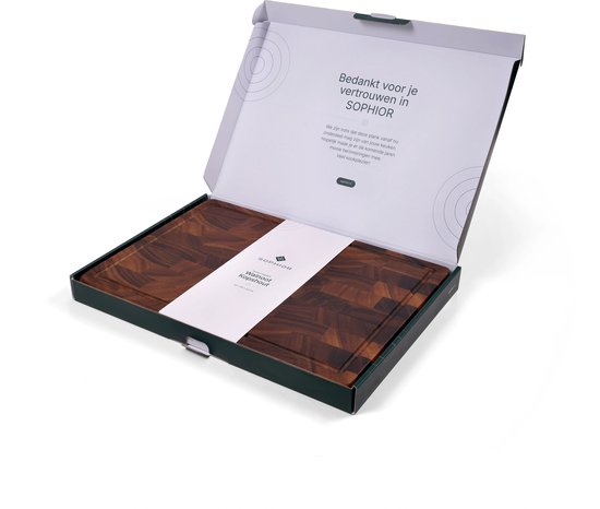 SOPHIOR Houten Snijplank Walnoot Kopshout - Groot 42x30x3,2 cm - Met Sapgeul en Handvaten — cadeau in Kookcadeaus - foto 8