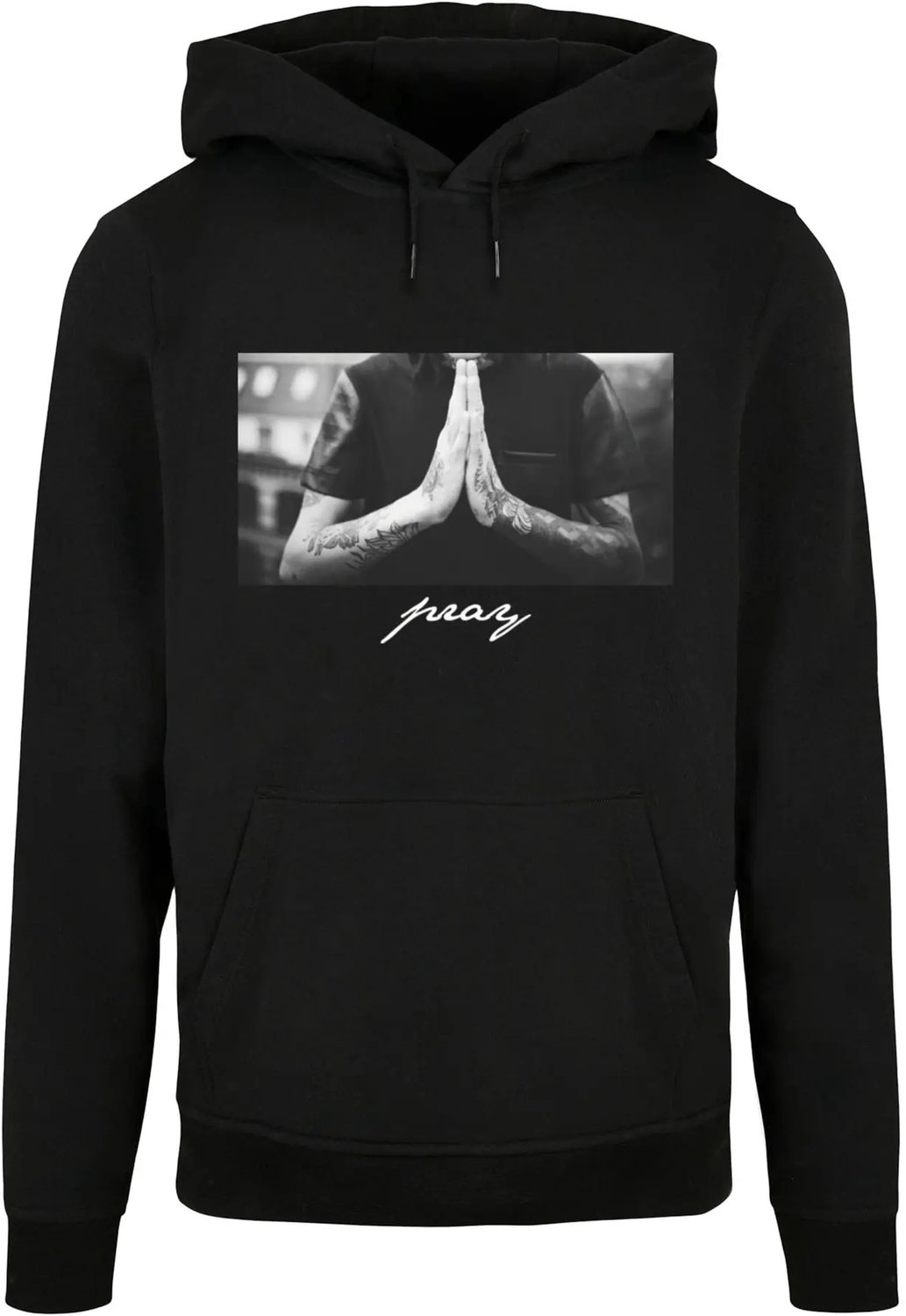 Basic sweatshirt met capuchon Mister Tee Pray New Zwart