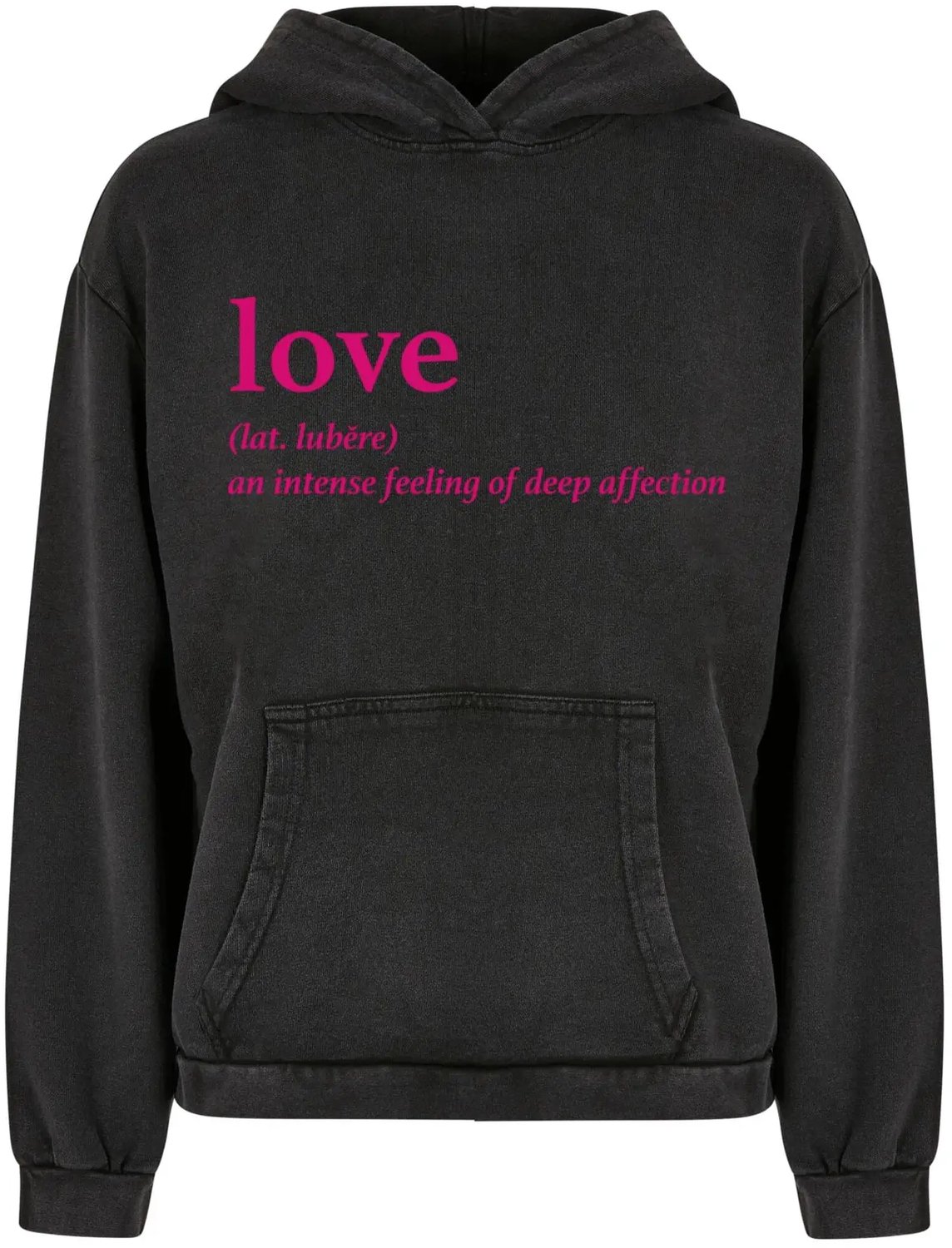 Dames Hoodie Mister Tee Love Definition Acid Zwart
