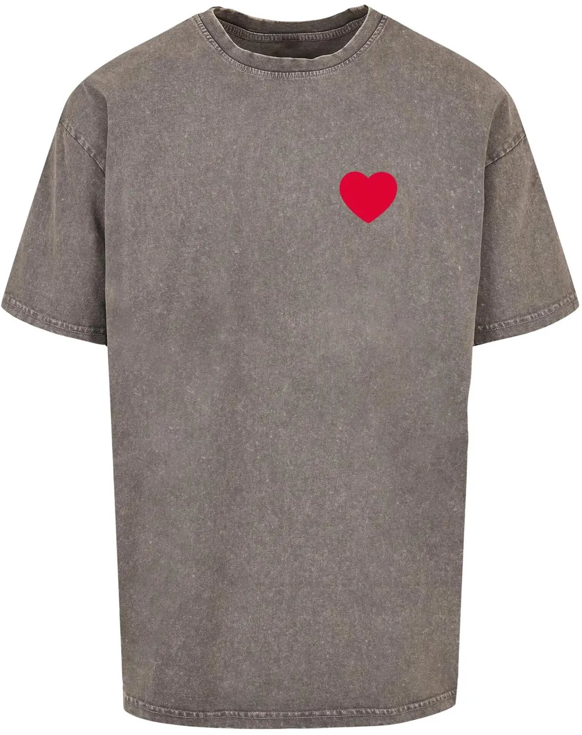 Oversized T-shirt Mister Tee Heart Acid Washed Heavy Asfalt