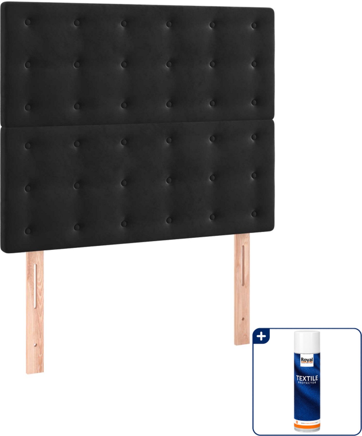 vidaXL boxspring met matras 120 x 190 cm - fluweel - zwart - Inclusief textielbeschermer 500 ml