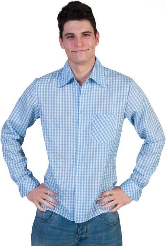 melk Kolibrie Heerlijk Oktoberfest Blauwe geruite blouse voor heren 56-58 (2xl/3xl) | bol.com