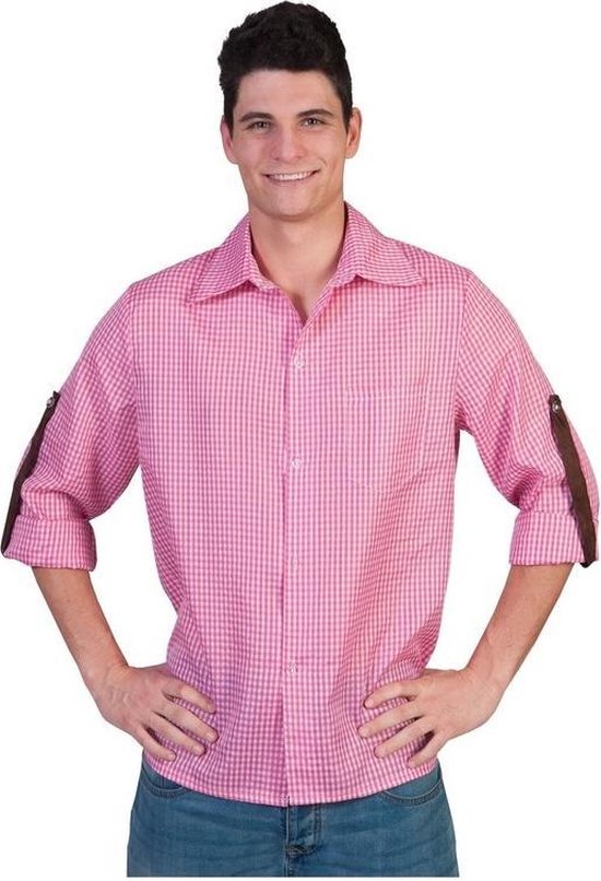 Roze geruite blouse voor heren 56-58 (2xl/3xl) | bol.com