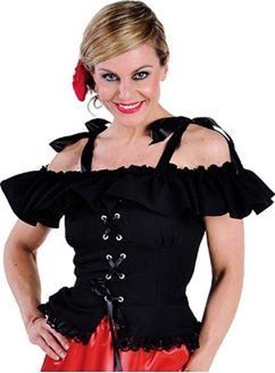 Concurreren contant geld Reiziger Oktoberfest - Tiroler blouse Carmen voor dames - zwart - Oktoberfest kleding  46 (2XL) | bol.com