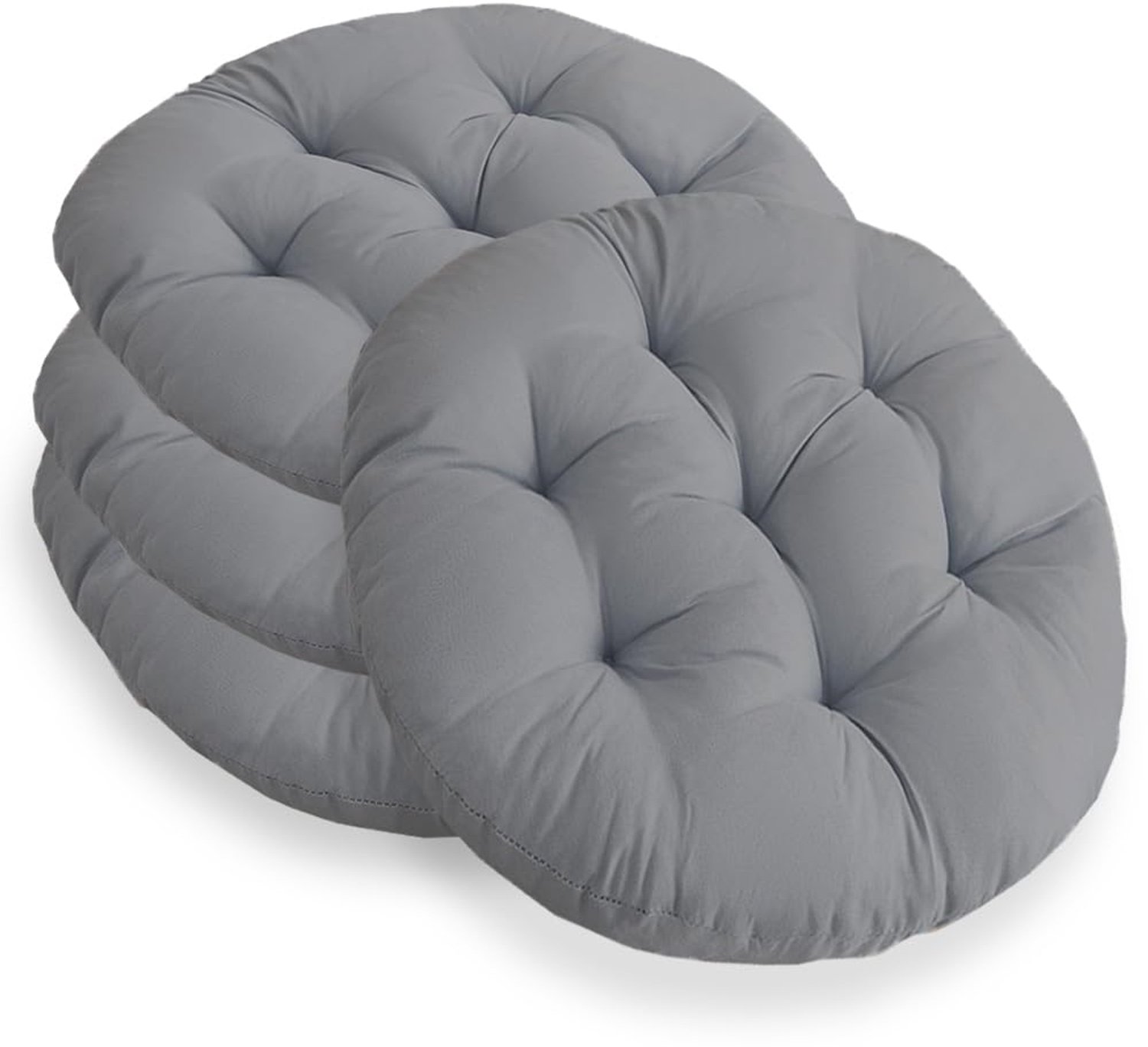 Famanu Set van 4 ronde stoelkussens van 40 cm, gevuld met parelkatoen, antraciet, ideaal voor binnen en buiten gebruik op eetkamerstoelen, terrassen of balkonstoelen rood