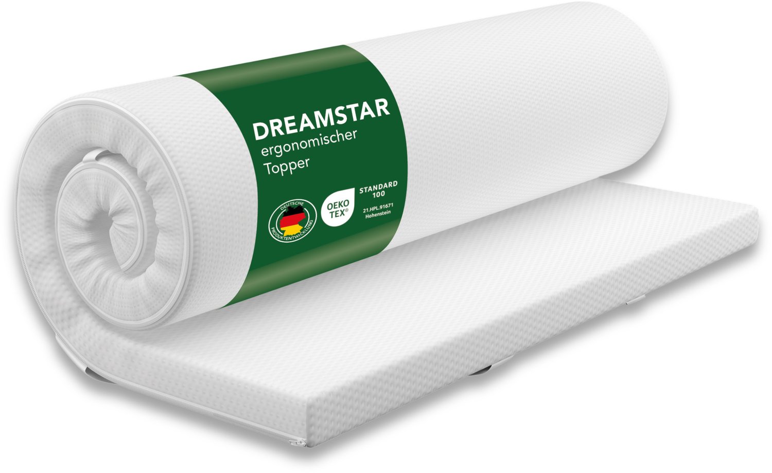 Dreamstar Ergonomische koudschuimtopper | Extra stevig | 90 x 200 cm | H5 | 5 cm hoog | DREAMSTAR Easy Dream wit