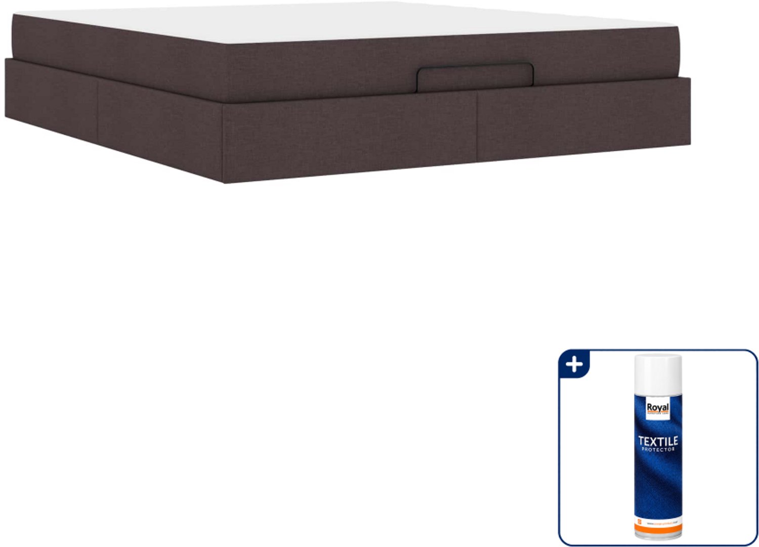 vidaXL bed met matras - Kingsize - 180 x 200 cm - tan - Inclusief textielbeschermer 500 ml Bruin