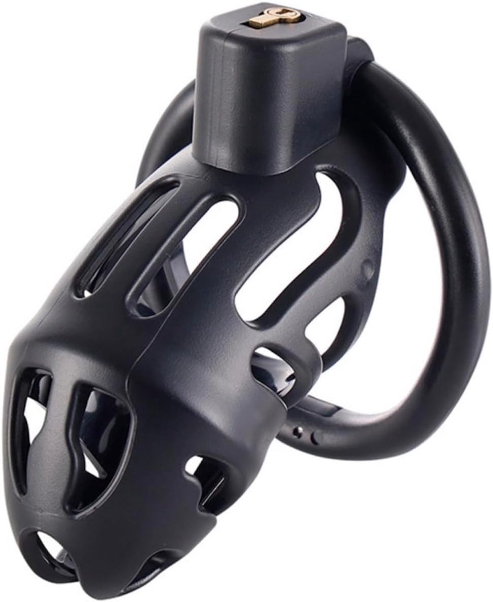 Chastity Device，chastity Cage with 3 Sizes Rings and Invisible Lock for Man Penis Exercise Bondage Gear & Accessories Lightweight Adult Sex Toys (Black)
